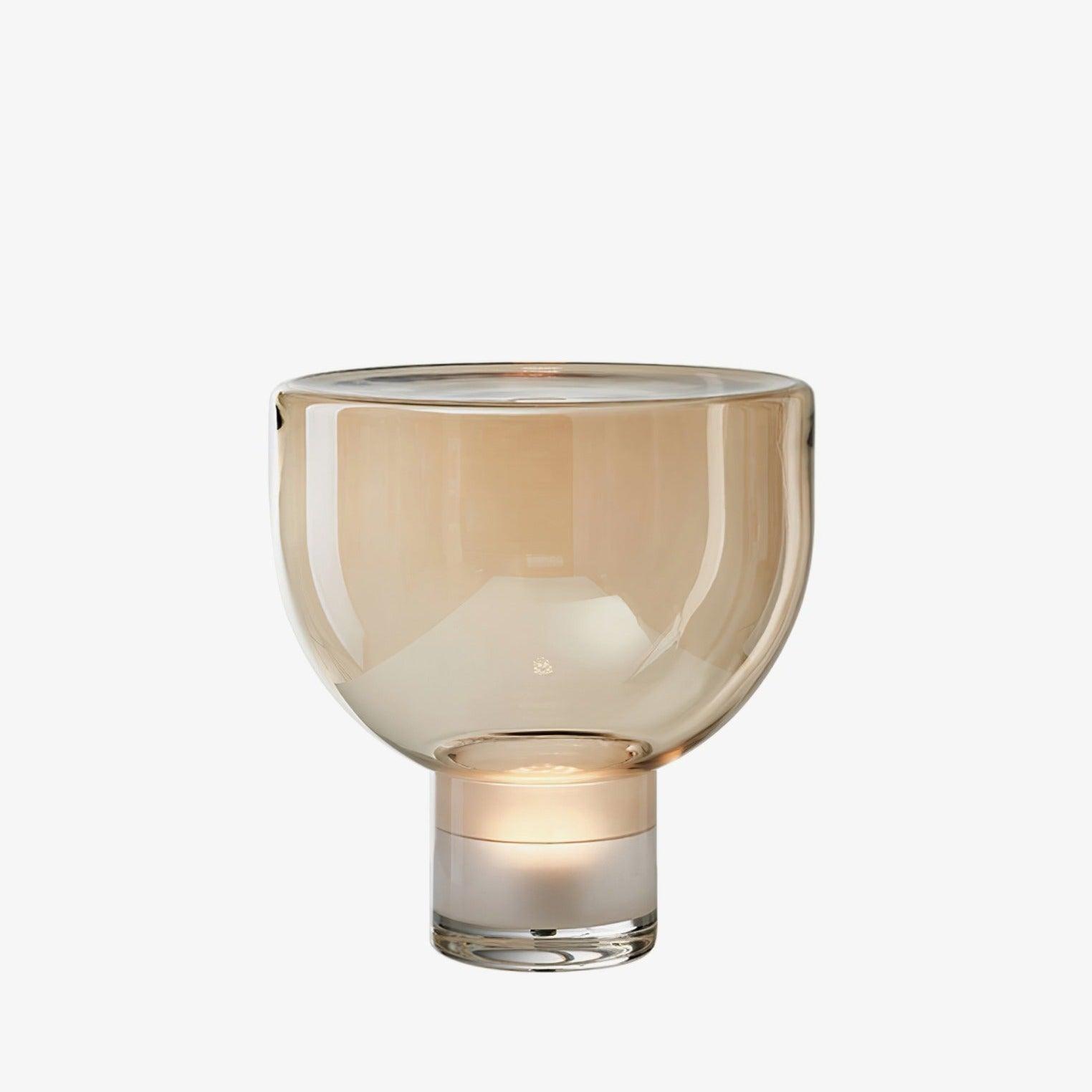 Modern Glass Cone Diffuser Table Lamp Elegant Ambient Desk Lighting for Bedroom and Living Room