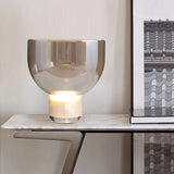 Modern Glass Cone Diffuser Table Lamp Elegant Ambient Desk Lighting for Bedroom and Living Room