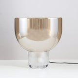 Modern Glass Cone Diffuser Table Lamp Elegant Ambient Desk Lighting for Bedroom and Living Room