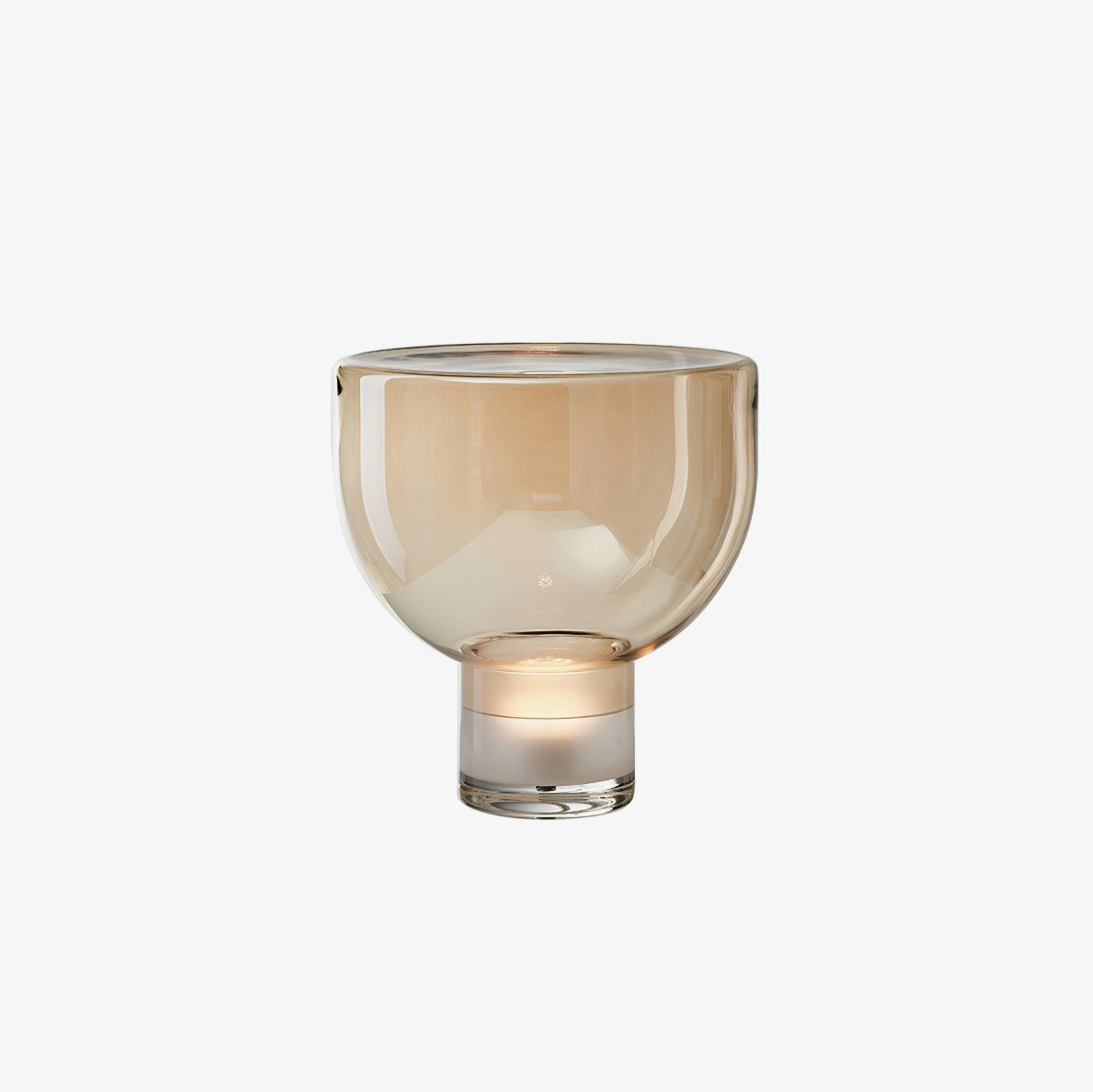 Modern Glass Cone Diffuser Table Lamp Elegant Ambient Desk Lighting for Bedroom and Living Room