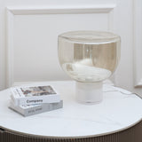 Modern Glass Cone Diffuser Table Lamp Elegant Ambient Desk Lighting for Bedroom and Living Room