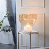 Modern Glass Cone Diffuser Table Lamp Elegant Ambient Desk Lighting for Bedroom and Living Room