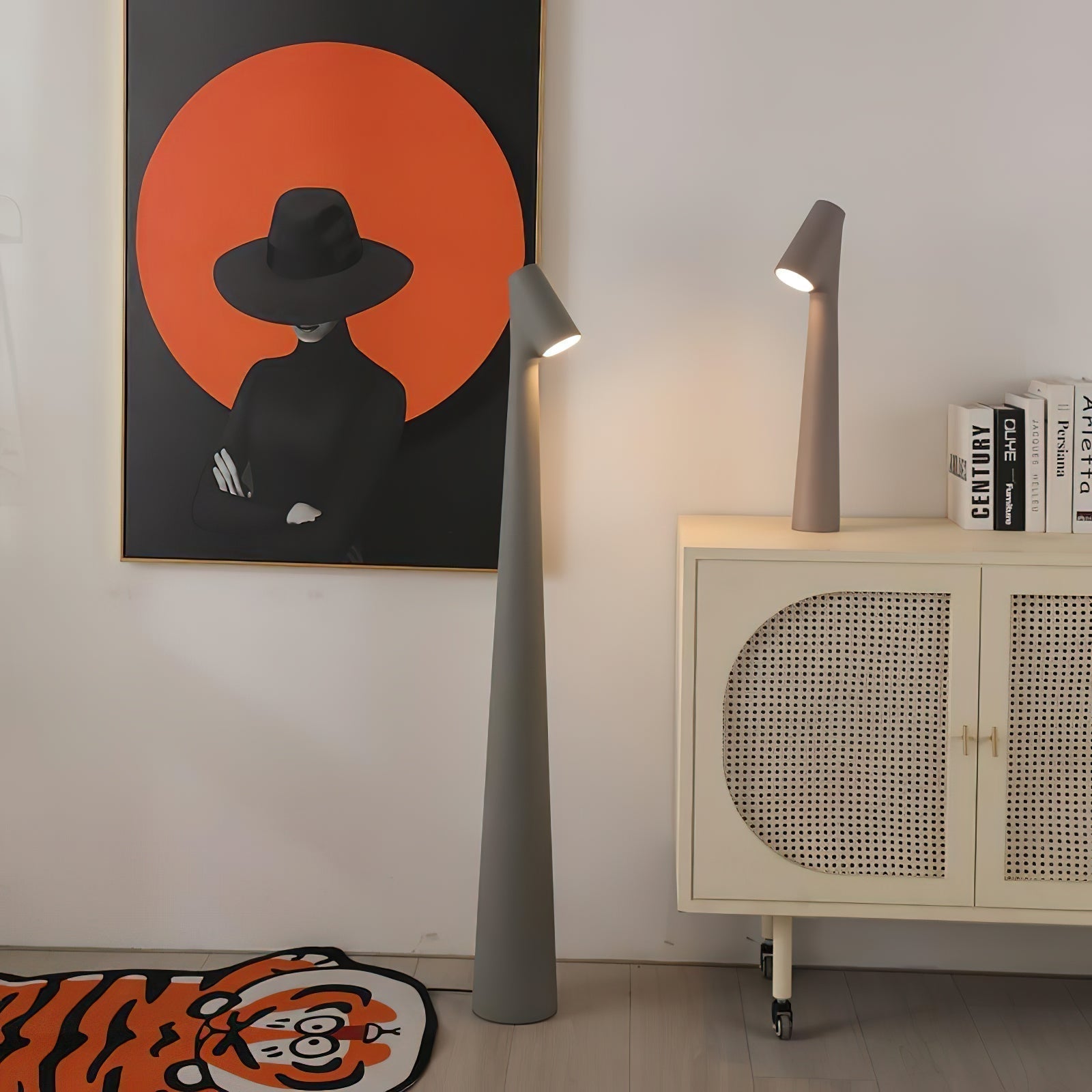 Geometric Resin Floor Lamp Minimalist Reading Light for Modern Interiors