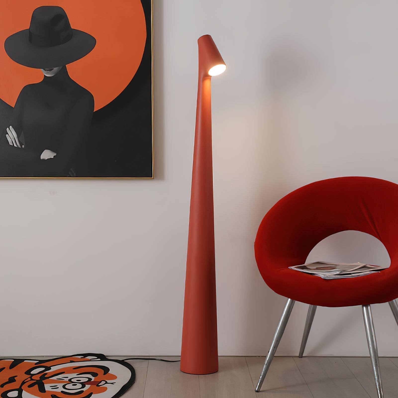 Geometric Resin Floor Lamp Minimalist Reading Light for Modern Interiors