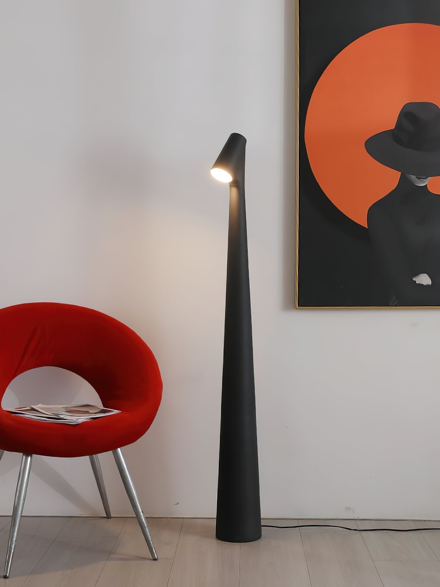 Geometric Resin Floor Lamp Minimalist Reading Light for Modern Interiors