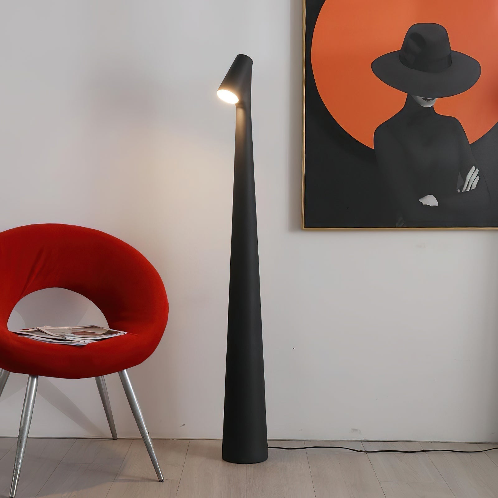 Geometric Resin Floor Lamp Minimalist Reading Light for Modern Interiors