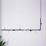 modern-linear-chandelier-with-clear-glass-globe-shades-for-geometric-dining-room-lighting