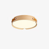 Modern Natural Wood LED Flush Mount Ceiling Light Fixture with Wabi Sabi Minimalist Design