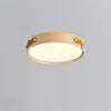 Modern Natural Wood LED Flush Mount Ceiling Light Fixture with Wabi Sabi Minimalist Design