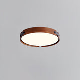 Modern Natural Wood LED Flush Mount Ceiling Light Fixture with Wabi Sabi Minimalist Design