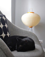 Japanese Rice Paper Floor Lamp Sculptural Mulberry Paper Standing Lantern Lighting
