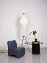 Japanese Rice Paper Floor Lamp Sculptural Mulberry Paper Standing Lantern Lighting