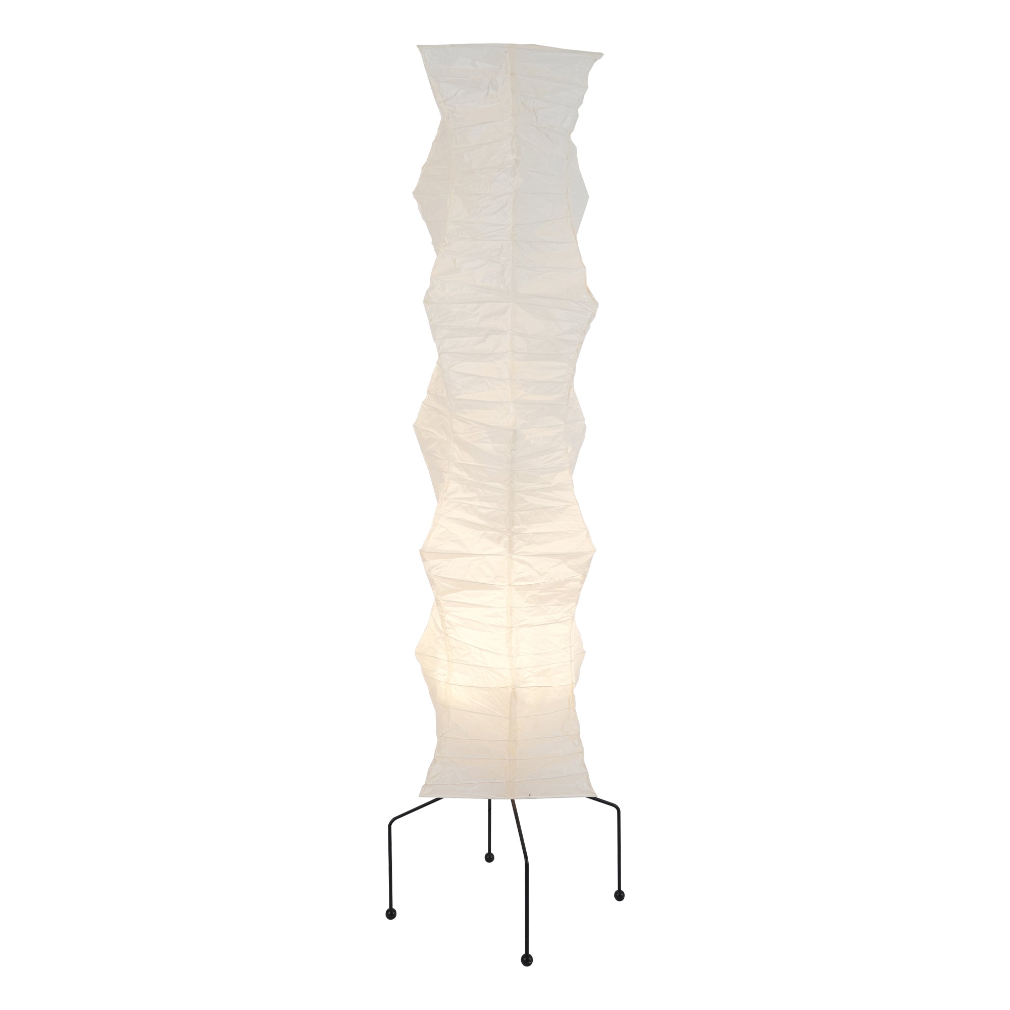 Japanese Rice Paper Floor Lamp Sculptural Mulberry Paper Standing Lantern Lighting