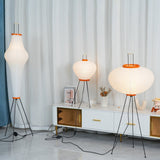 Japanese Rice Paper Floor Lamp Sculptural Mulberry Paper Standing Lantern Lighting