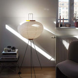 Japanese Rice Paper Floor Lamp Sculptural Mulberry Paper Standing Lantern Lighting