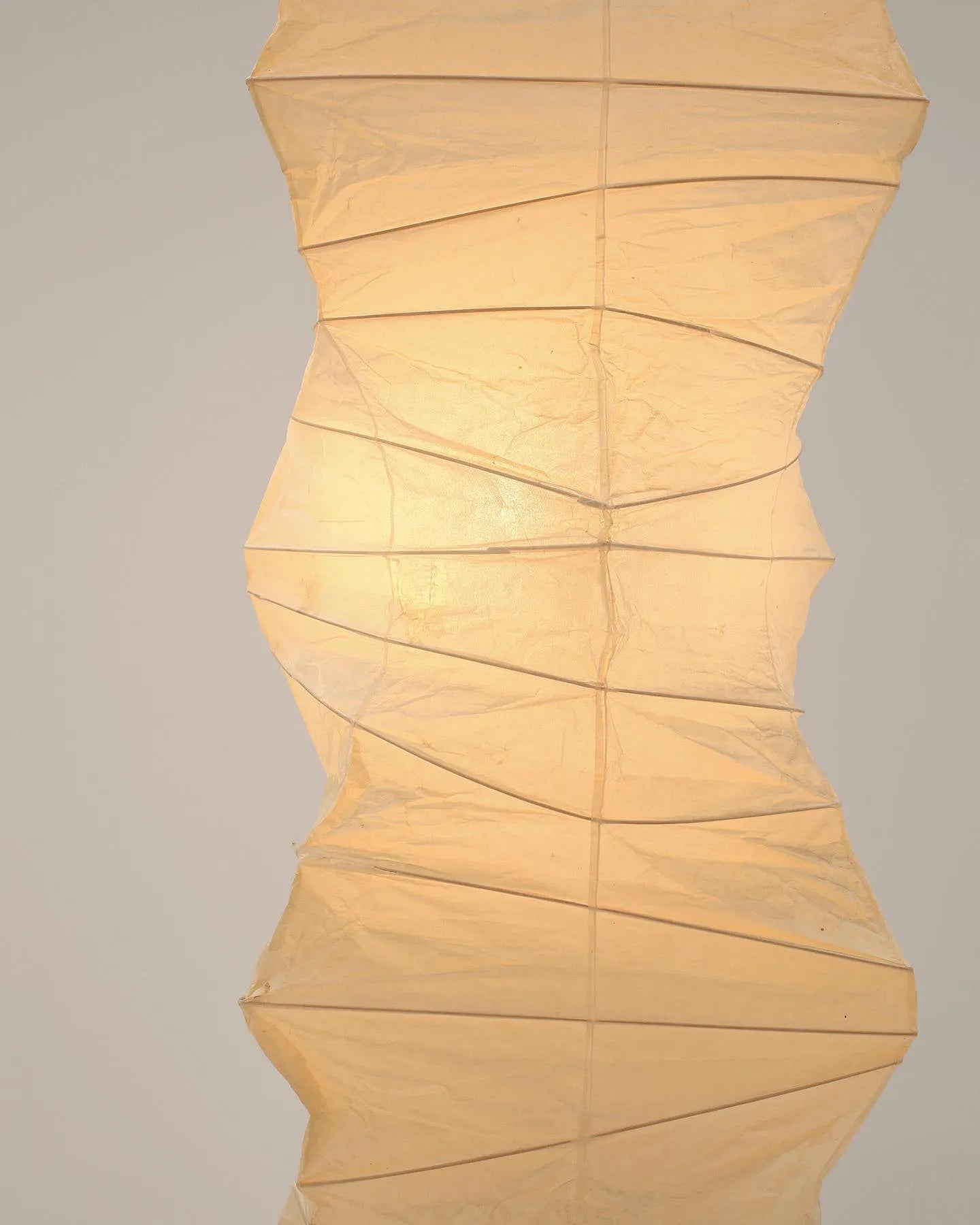 Japanese Rice Paper Floor Lamp Sculptural Mulberry Paper Standing Lantern Lighting