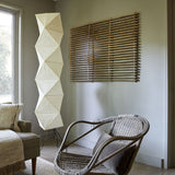 Japanese Rice Paper Floor Lamp Sculptural Mulberry Paper Standing Lantern Lighting