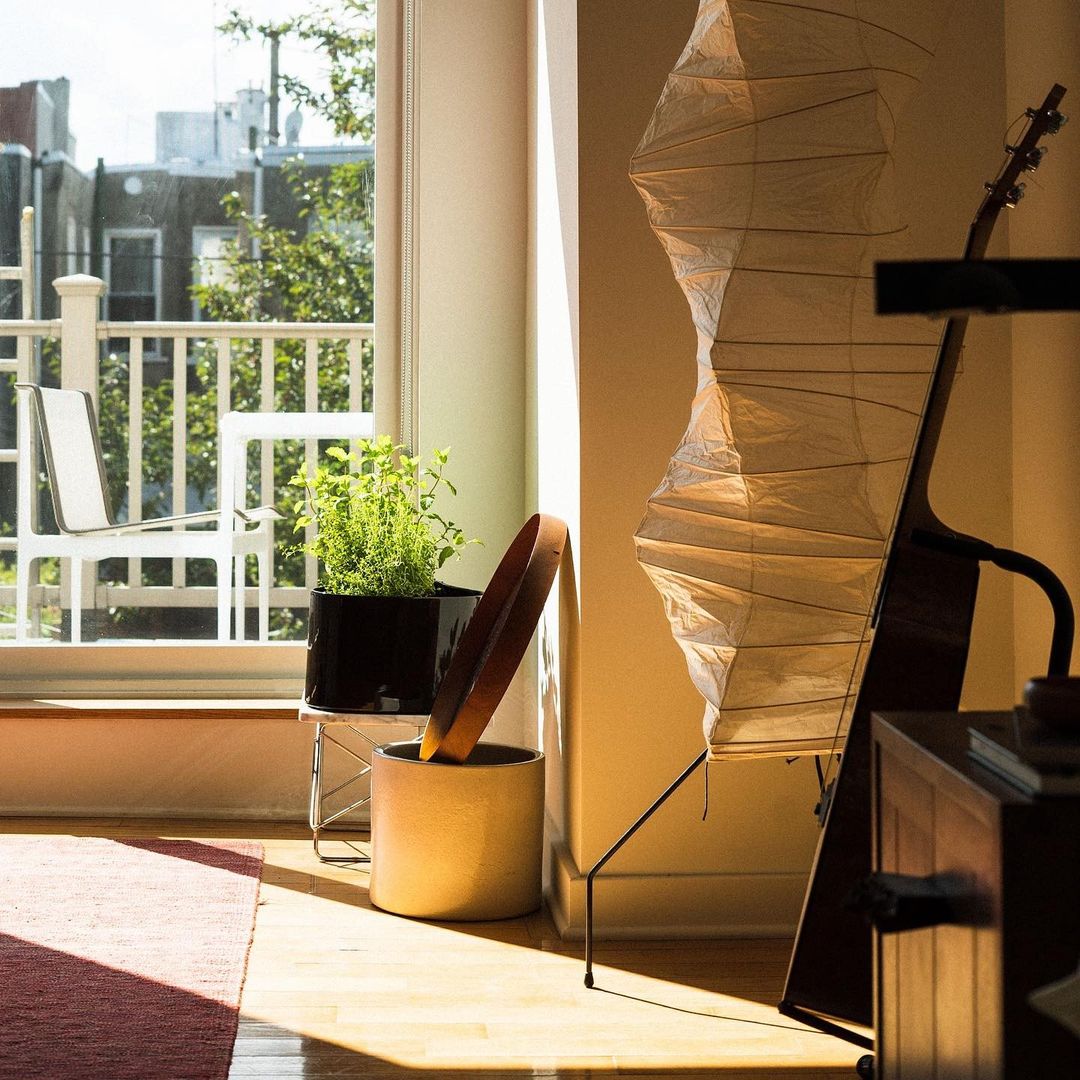 Japanese Rice Paper Floor Lamp Sculptural Mulberry Paper Standing Lantern Lighting