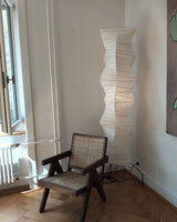 Japanese Rice Paper Floor Lamp Sculptural Mulberry Paper Standing Lantern Lighting