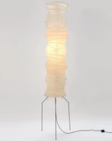 Japanese Rice Paper Floor Lamp Sculptural Mulberry Paper Standing Lantern Lighting