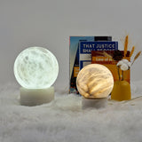 Natural Snowflake Alabaster Sphere Table Lamp for Bedside Reading and Desk Lighting