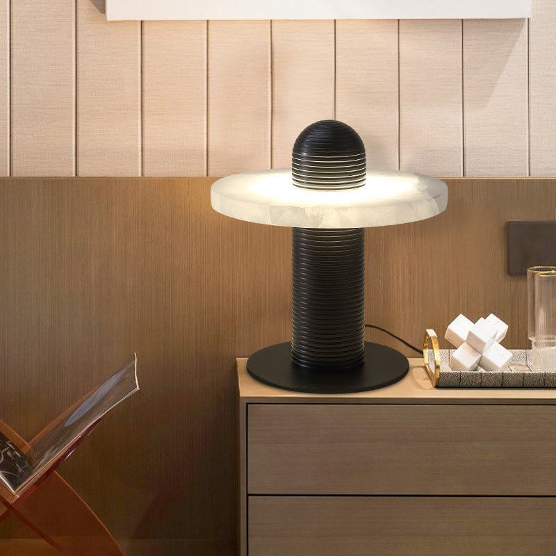 Modern Alabaster Comet LED Table Lamp for Luxury Bedroom and Office Lighting
