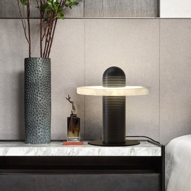 Modern Alabaster Comet LED Table Lamp for Luxury Bedroom and Office Lighting