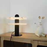 Modern Alabaster Comet LED Table Lamp for Luxury Bedroom and Office Lighting