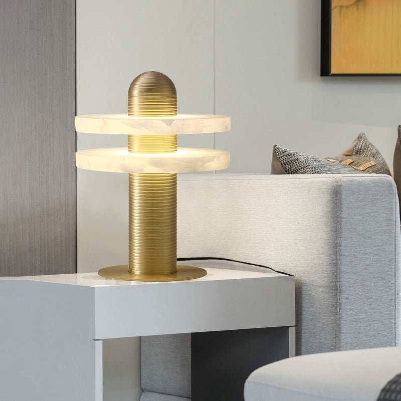 Modern Alabaster Comet LED Table Lamp for Luxury Bedroom and Office Lighting