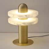 Modern Alabaster Comet LED Table Lamp for Luxury Bedroom and Office Lighting
