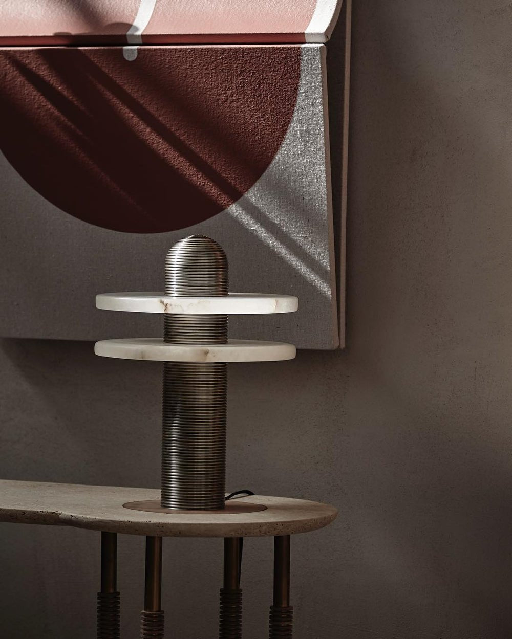 Modern Alabaster Comet LED Table Lamp for Luxury Bedroom and Office Lighting