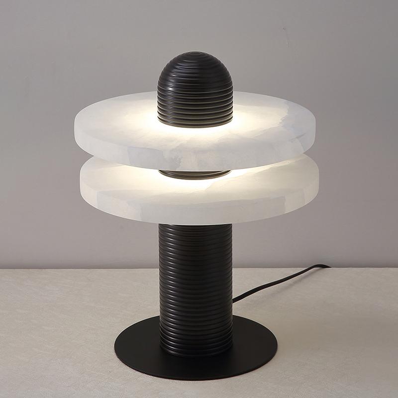 Modern Alabaster Comet LED Table Lamp for Luxury Bedroom and Office Lighting
