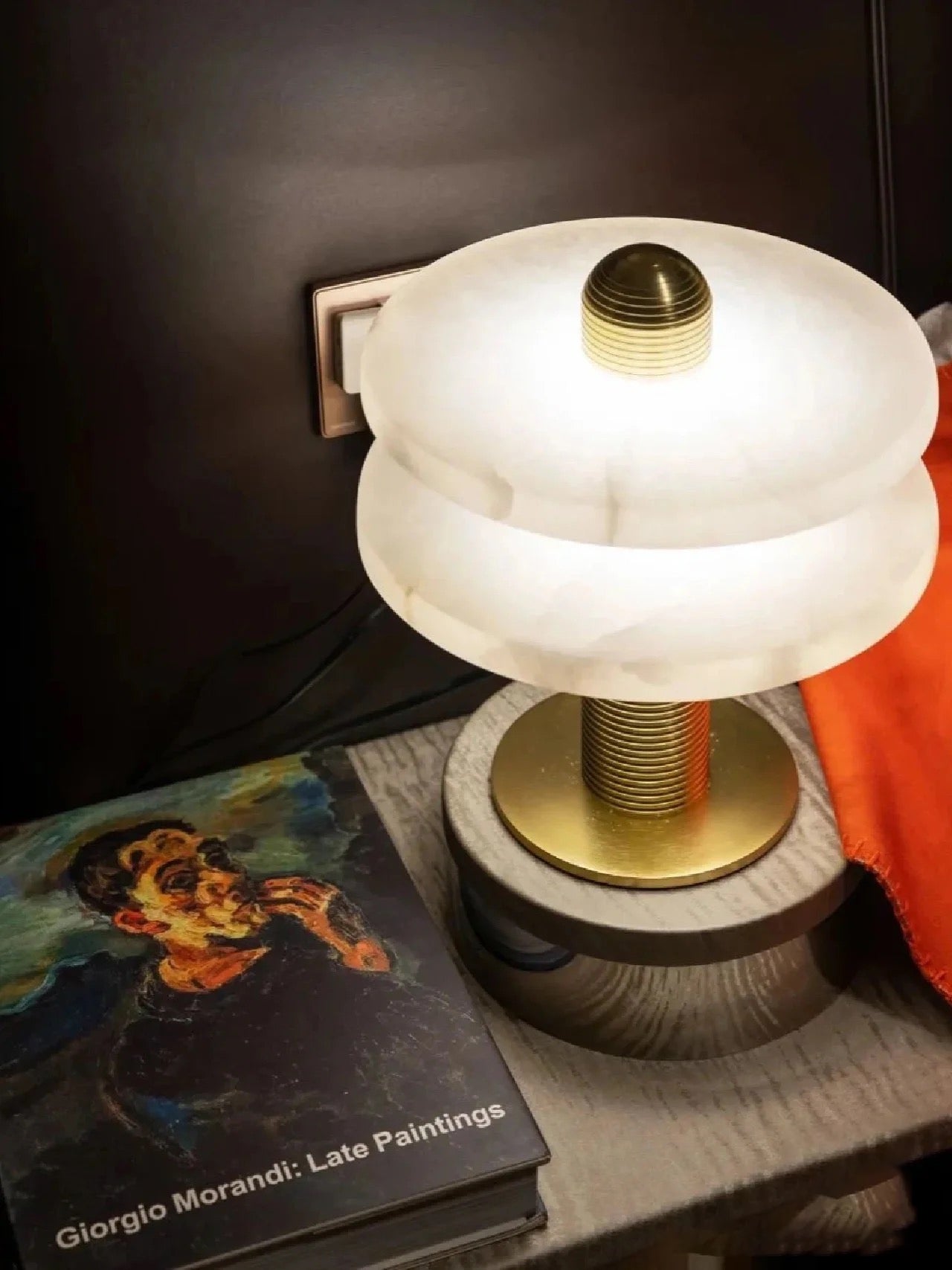 Modern Alabaster Comet LED Table Lamp for Luxury Bedroom and Office Lighting