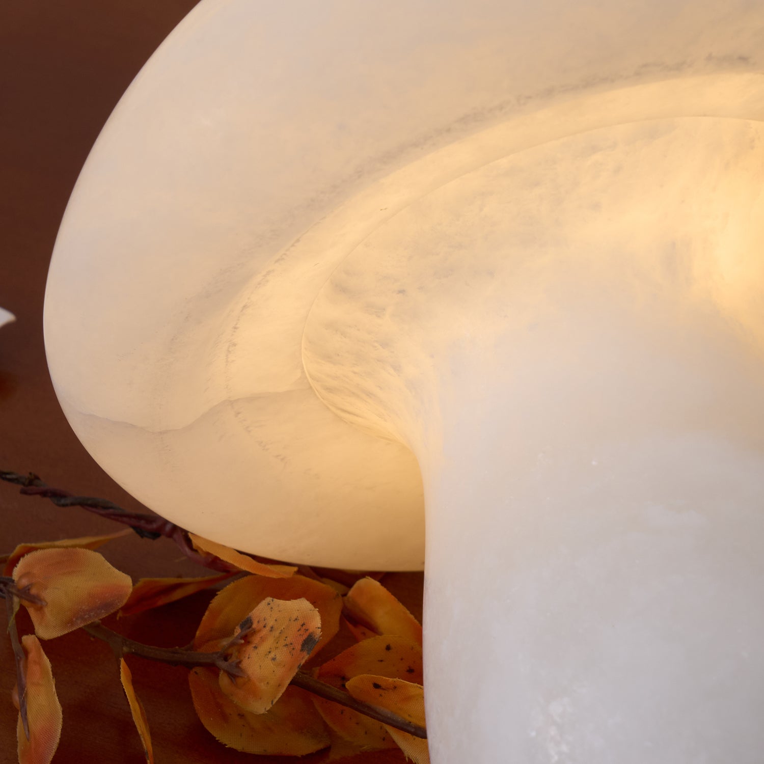 Natural Alabaster Stone Mushroom Table Lamp for Modern Bedroom and Office Decor