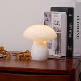 Natural Alabaster Stone Mushroom Table Lamp for Modern Bedroom and Office Decor