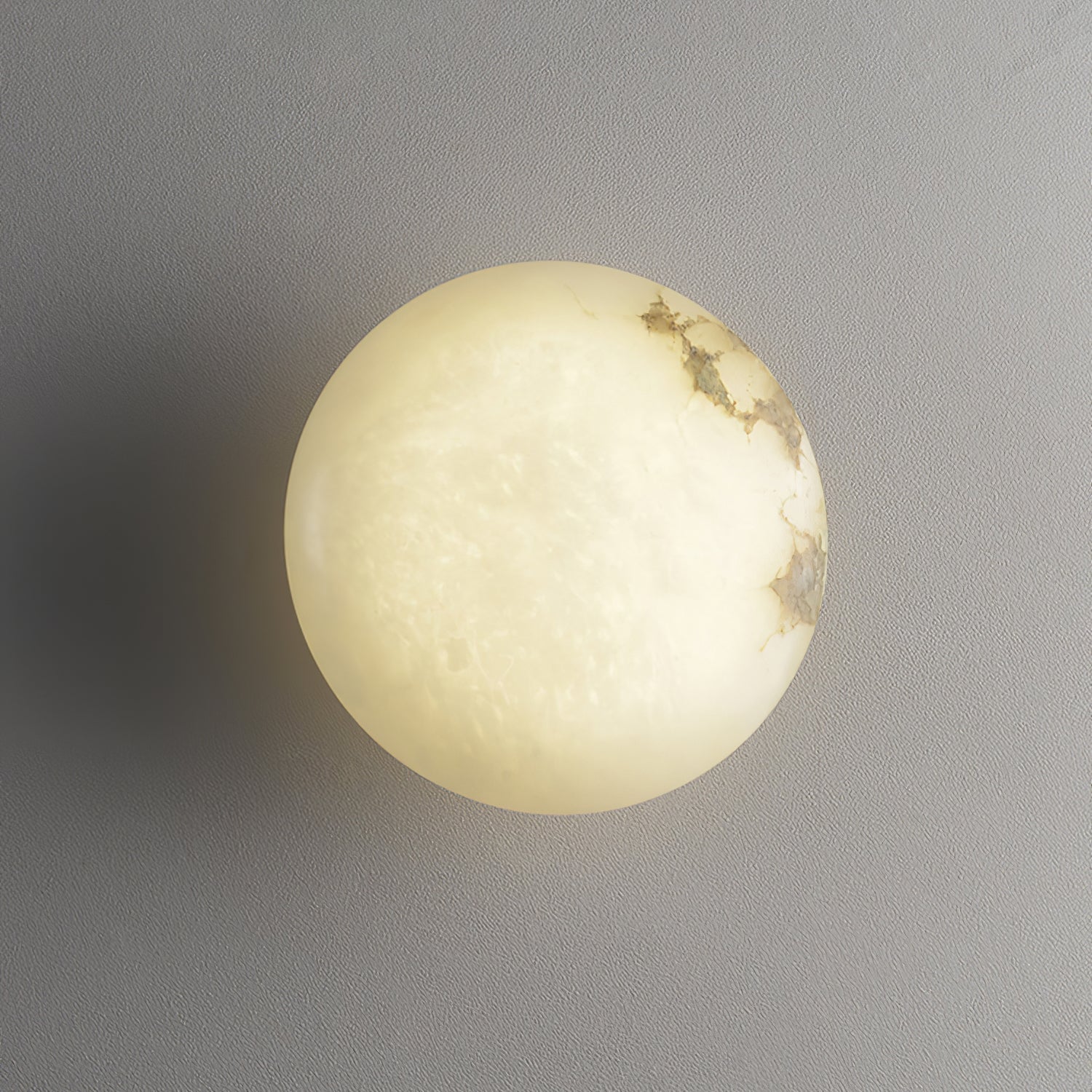 Natural Alabaster Stone Oval Ceiling Lamp with Brass Base and Integrated LED