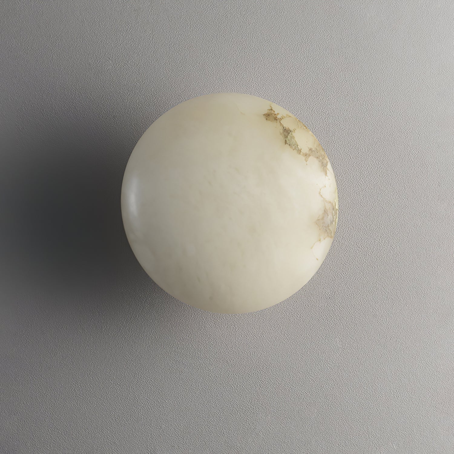 Natural Alabaster Stone Oval Ceiling Lamp with Brass Base and Integrated LED