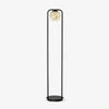 Modern Alabaster Tribeca Standing Floor Lamp with Natural Stone Shade and Black Metal Frame