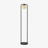 Modern Alabaster Tribeca Standing Floor Lamp with Natural Stone Shade and Black Metal Frame