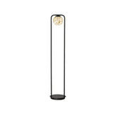 Modern Alabaster Tribeca Standing Floor Lamp with Natural Stone Shade and Black Metal Frame