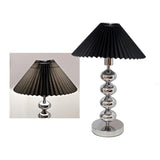 Aleisha Modern Pleated Fabric Shade Table Lamp with Chrome Base for Bedroom and Living Room