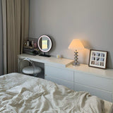 Aleisha Modern Pleated Fabric Shade Table Lamp with Chrome Base for Bedroom and Living Room