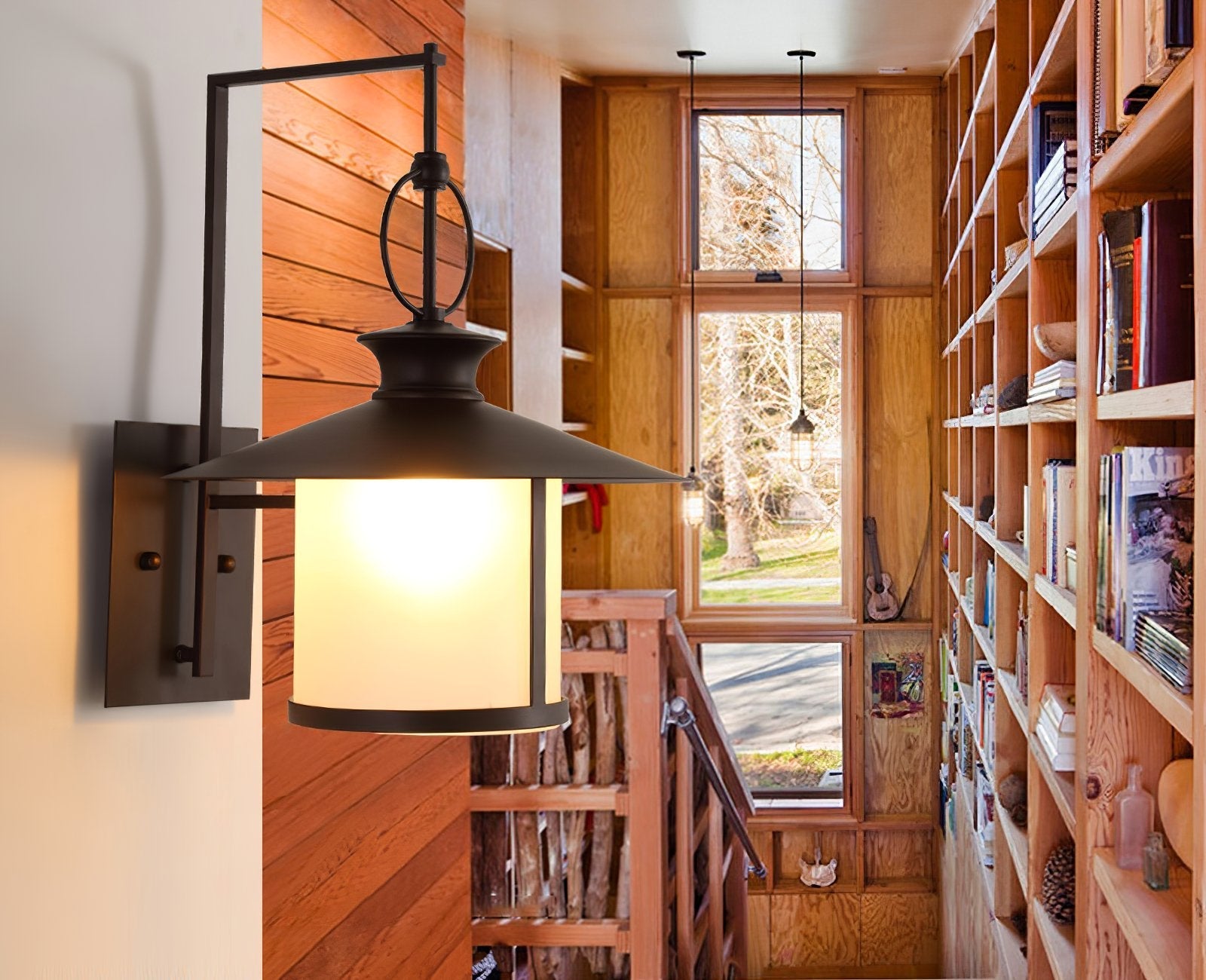 classic-brown-iron-outdoor-wall-lantern-sconce-with-white-glass-shade-for-entryway