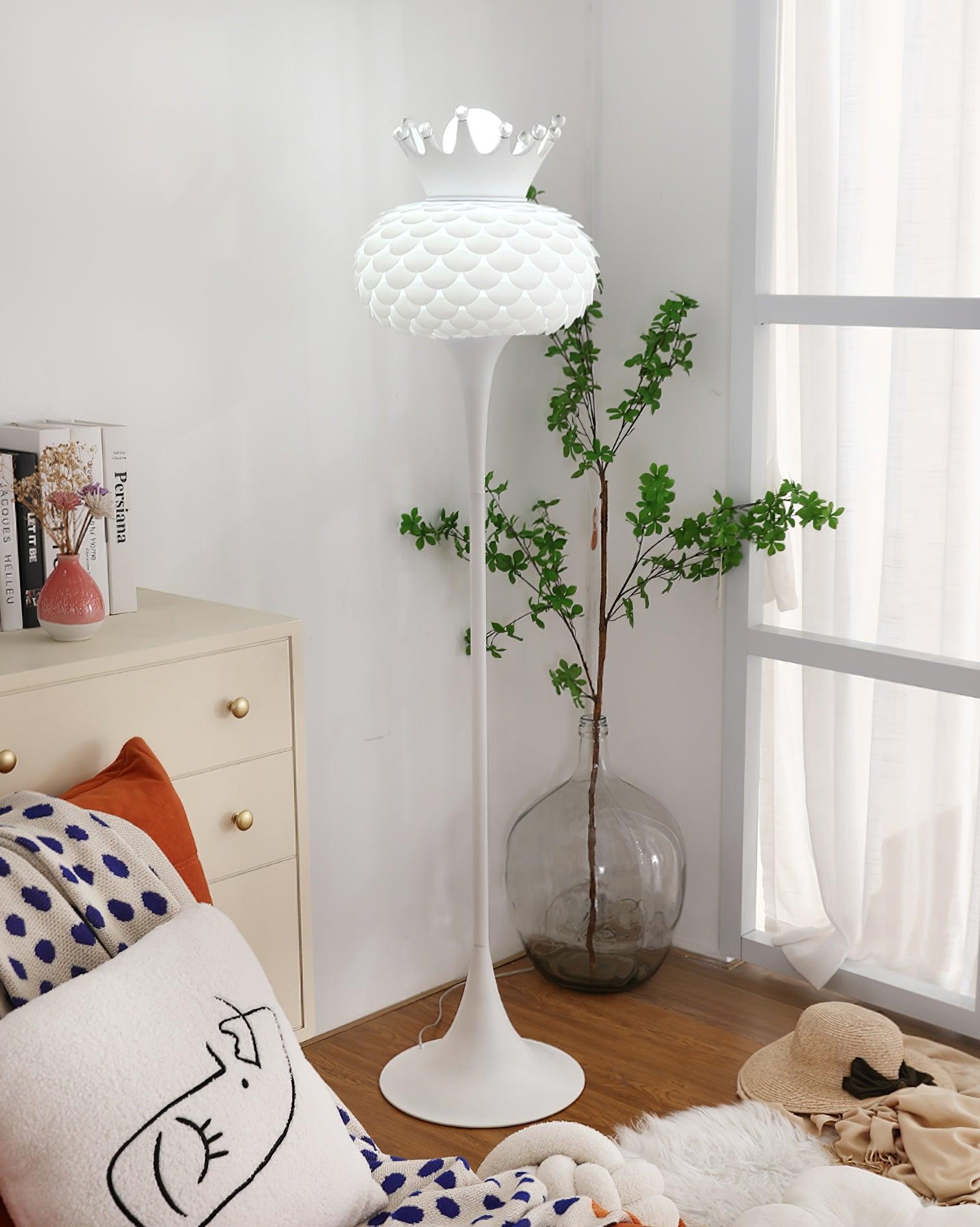 Modern Aluvia Crown Torchiere Floor Lamp for Elegant Indoor Home Lighting