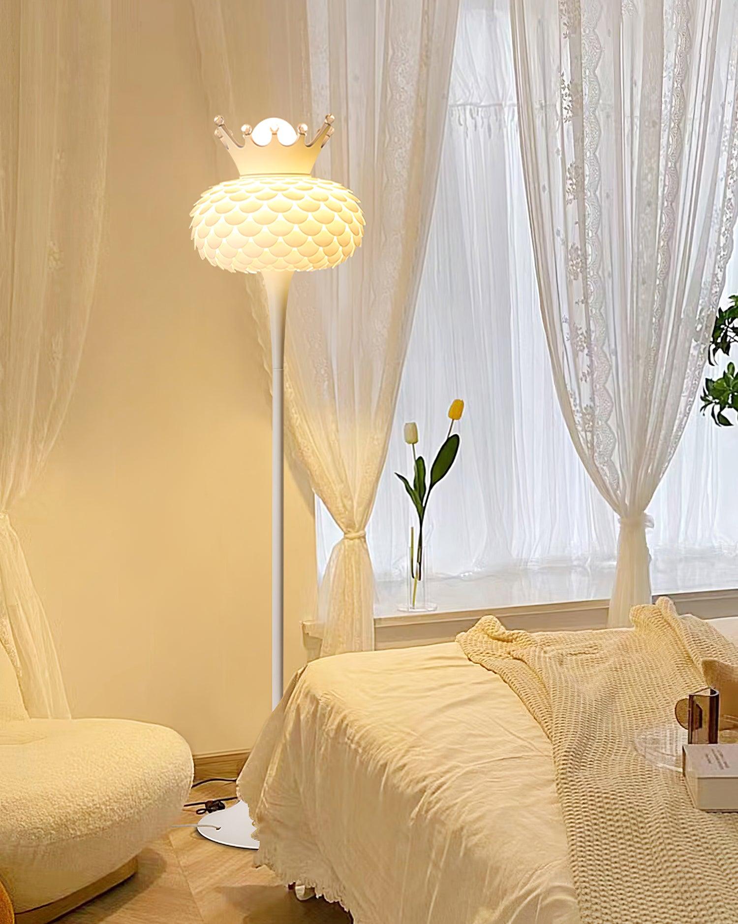 Modern Aluvia Crown Torchiere Floor Lamp for Elegant Indoor Home Lighting