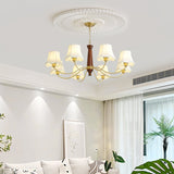 modern-conical-fabric-chandelier-with-brass-and-walnut-wood-accents-for-living-room
