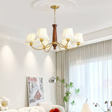 modern-conical-fabric-chandelier-with-brass-and-walnut-wood-accents-for-living-room