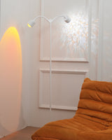 Modern Ripple and Sunset Red Ambient Floor Lamp Contemporary LED Standing Accent Light