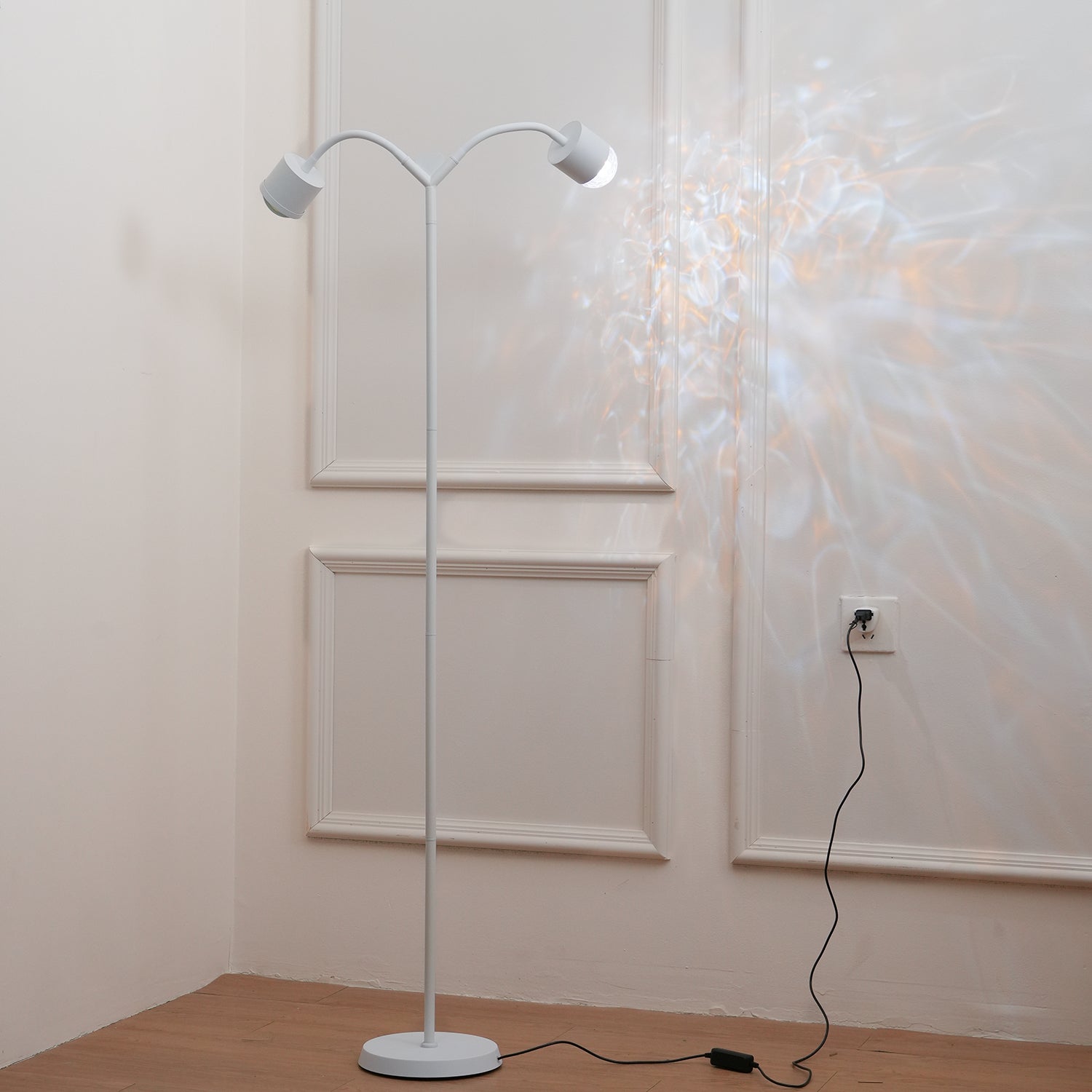 Modern Ripple and Sunset Red Ambient Floor Lamp Contemporary LED Standing Accent Light