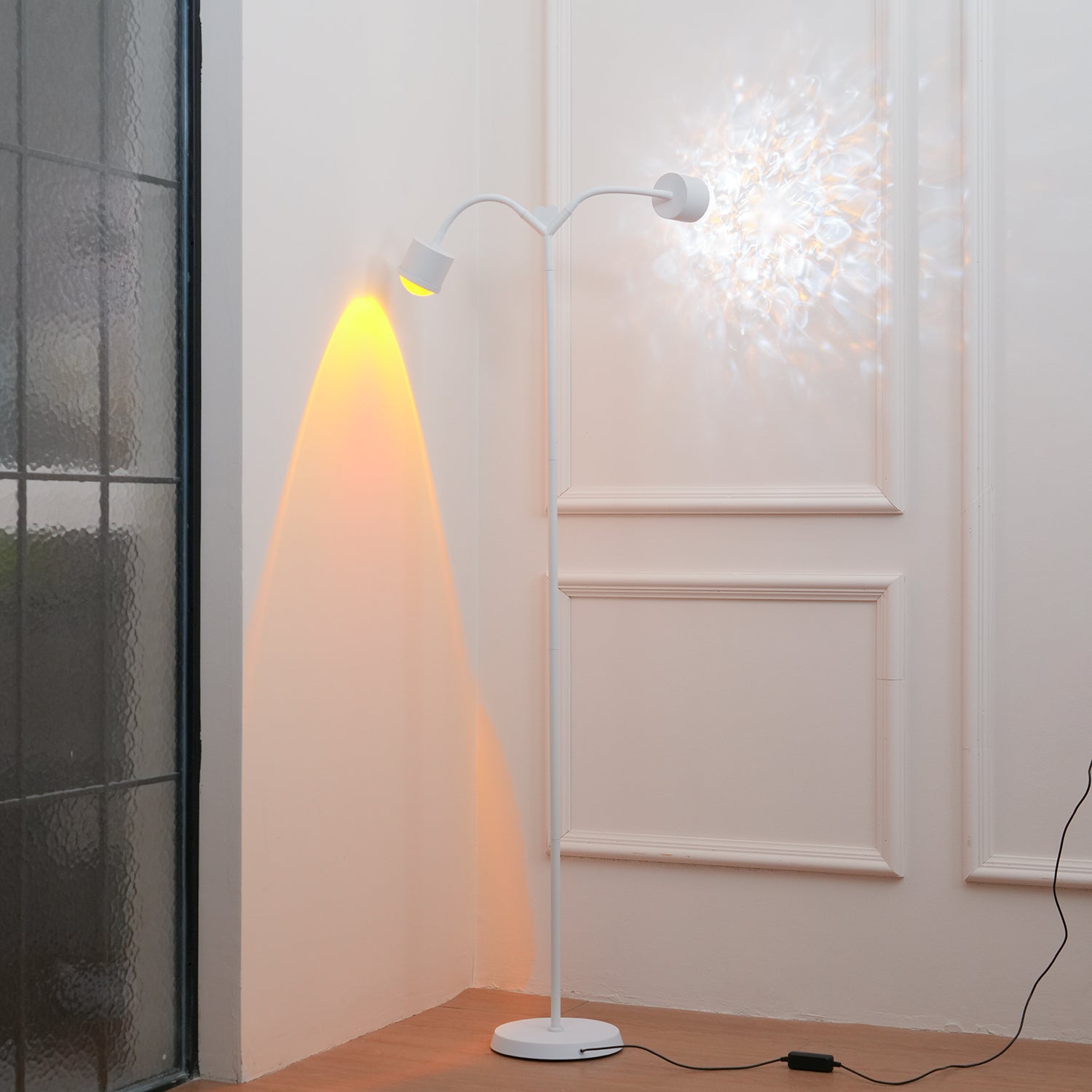 Modern Ripple and Sunset Red Ambient Floor Lamp Contemporary LED Standing Accent Light